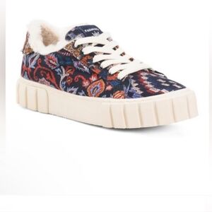 FARM Rio Blue Anika Tapestry Platform Sneakers